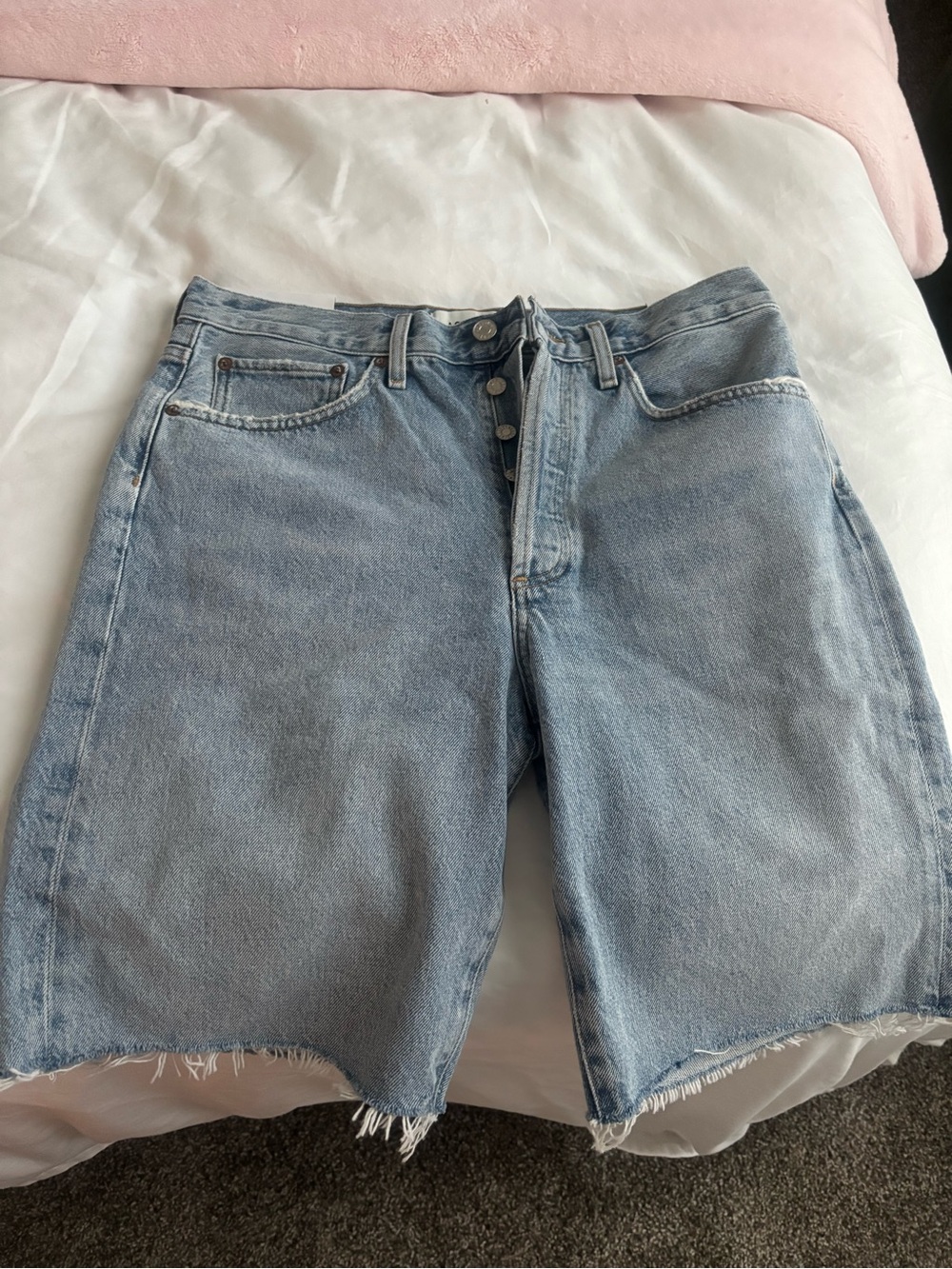 Agolde Light Wash Denim Jorts